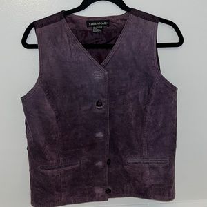 Vintage purple 100% leather vest